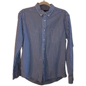 Tommy Hilfiger Classic Fit Blue Gingham Check Long Sleeve Button-Down Shirt M